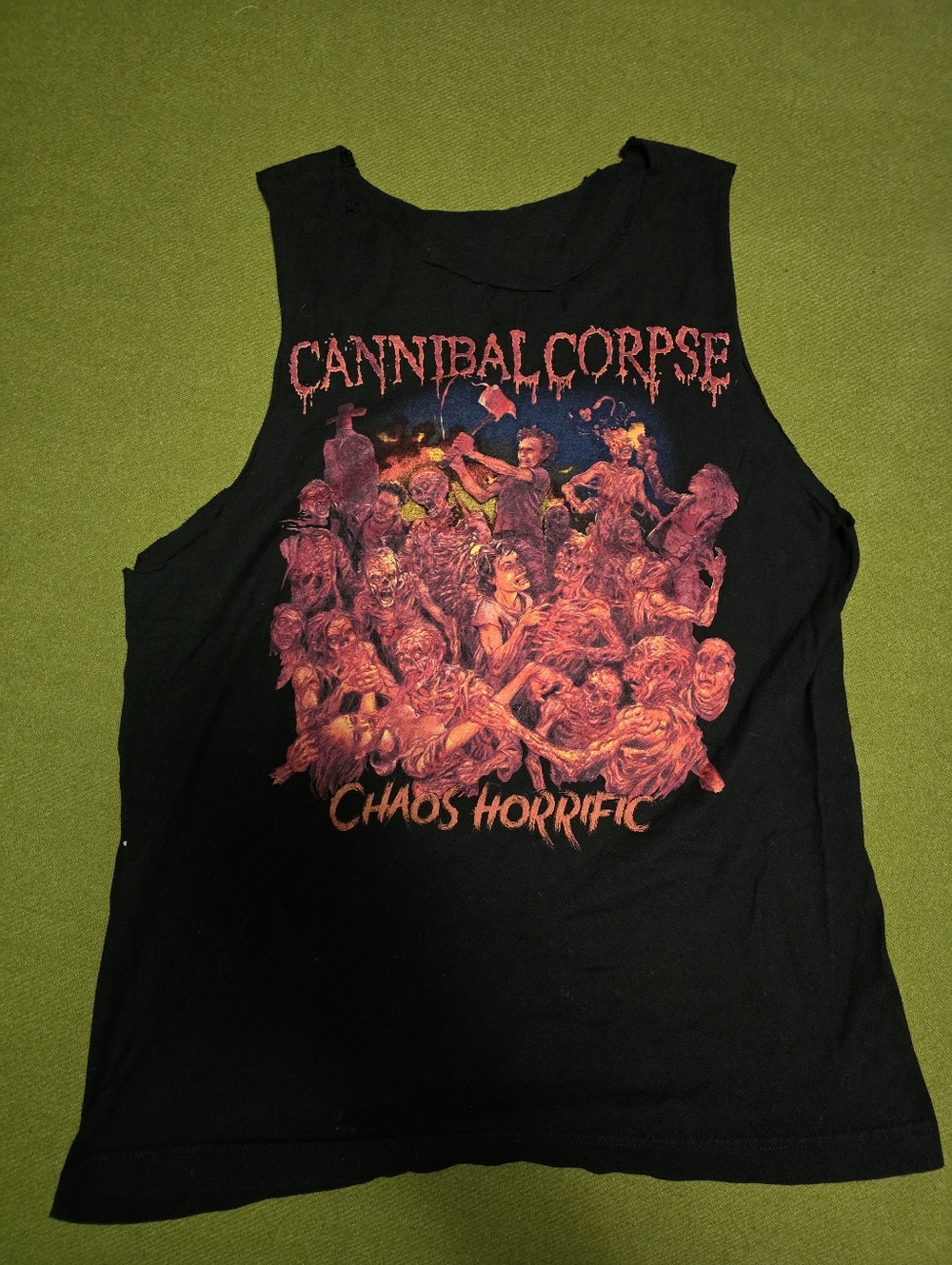 Cannibal Corpse "Chaos Horrific" Black Graphic Cut Tank Top